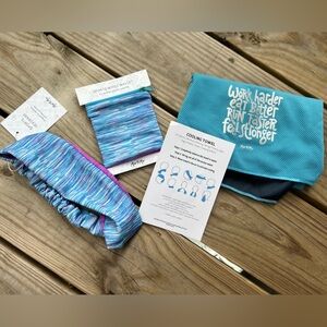 Ms to Mrs work out items - sweat towel, head band, arm band